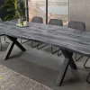 Riess-Ambiente Industrial Loft|Esstische > Ausziehbarer Esstisch WILD 180-220cm grau gekälkt Wildeichen-Design Baumkante schwarz