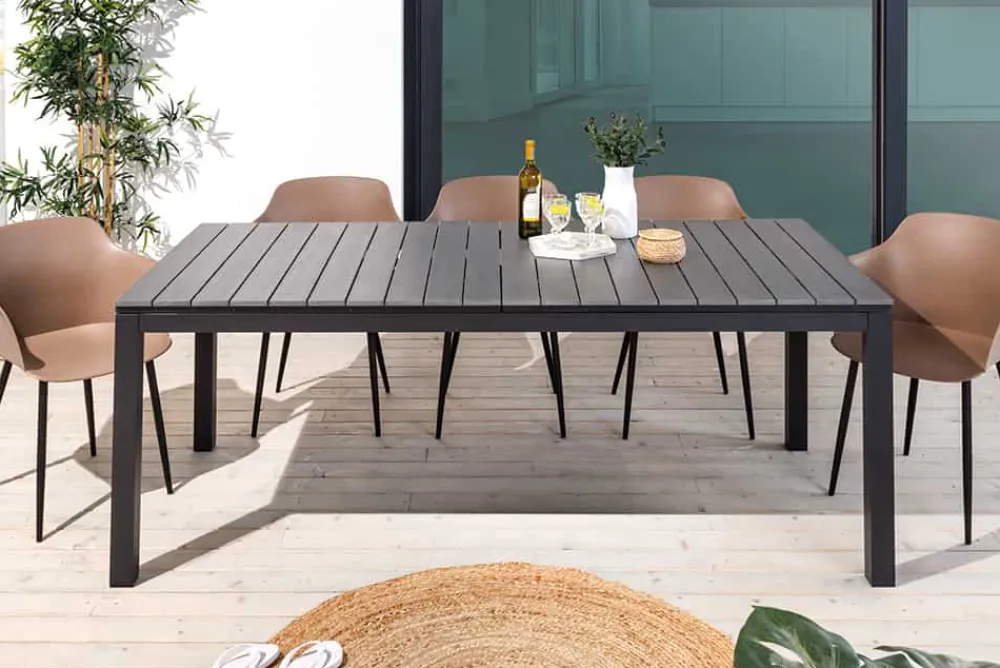 Riess-Ambiente Haus & Garten|Skandinavisch > Ausziehbarer Gartentisch DESIGNO 200-250-300cm grau Aluminium In- und Outdoor Esstisch