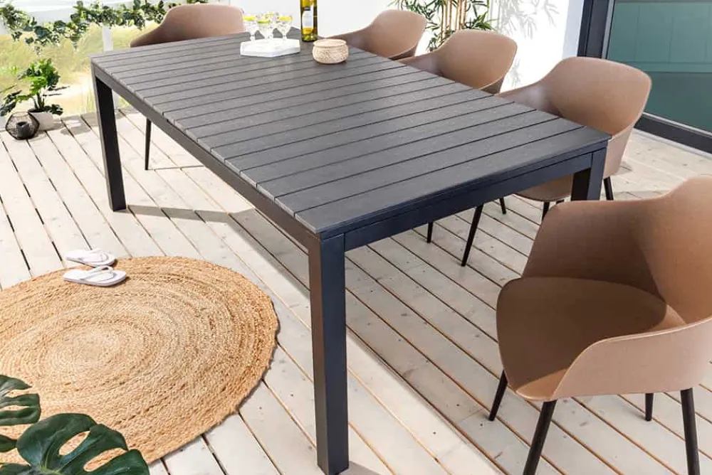 Riess-Ambiente Haus & Garten|Skandinavisch > Ausziehbarer Gartentisch DESIGNO 200-250-300cm grau Aluminium In- und Outdoor Esstisch