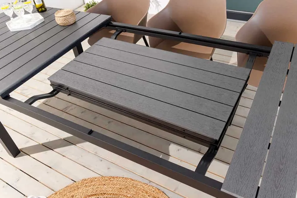 Riess-Ambiente Haus & Garten|Skandinavisch > Ausziehbarer Gartentisch DESIGNO 200-250-300cm grau Aluminium In- und Outdoor Esstisch