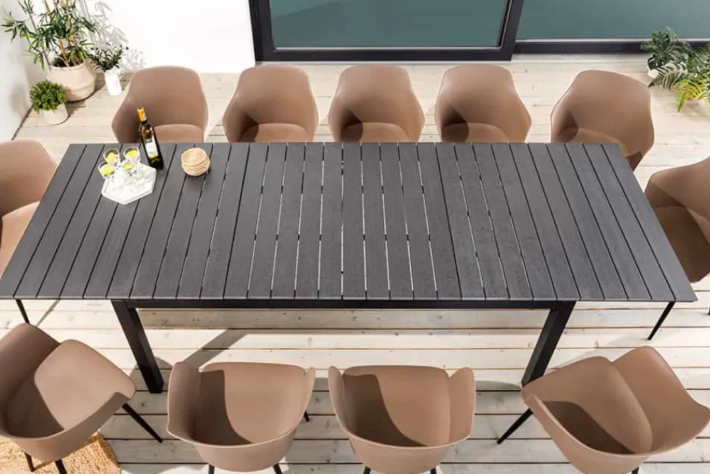 Riess-Ambiente Haus & Garten|Skandinavisch > Ausziehbarer Gartentisch DESIGNO 200-250-300cm grau Aluminium In- und Outdoor Esstisch