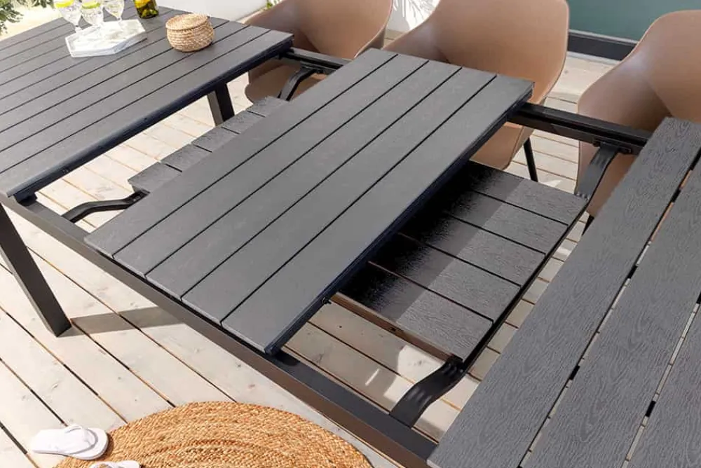 Riess-Ambiente Haus & Garten|Skandinavisch > Ausziehbarer Gartentisch DESIGNO 200-250-300cm grau Aluminium In- und Outdoor Esstisch