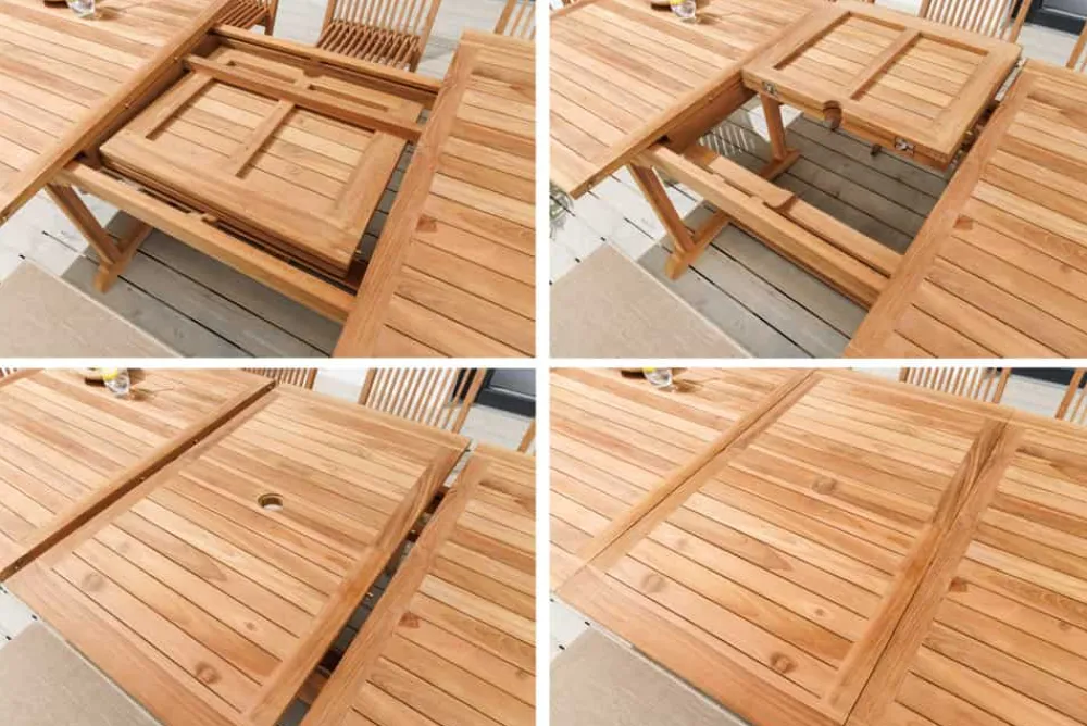 Riess-Ambiente Mehr...|Massivholz Gartenmöbel > Ausziehbarer Gartentisch EMPIRE TEAK 170-230cm natur Teakholz massiv wetterfest