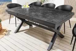 Riess-Ambiente Haus & Garten|Esstische > Ausziehbarer In- und Outdoor Esstisch EMPIRE 180-240cm anthrazit Keramik Gartentisch