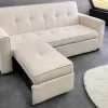 Riess-Ambiente 2-Sitzer Sofa|Retro Möbel > Ausziehbares Schlafsofa SMART 180cm beige Cord 2-Sitzer Couch mit Nosagfederung
