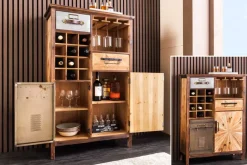 Riess-Ambiente Mehr...|Mehr... > Authentischer Barschrank ATELIER 120cm natur Pinienholz Metall-Vintage-Bar