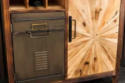 Riess-Ambiente Mehr...|Mehr... > Authentischer Barschrank ATELIER 120cm natur Pinienholz Metall-Vintage-Bar