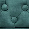 Riess-Ambiente Sessel|Samt Möbel > Barocker Sessel CHESTERFIELD petrol Samt Federkern goldene Nieten mit Knopfheftung