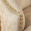 Riess-Ambiente Stühle|Samt Möbel > Barock Stuhl CASTLE DELUXE beige Samt gold Edelstahl mit Löwenkopf Ziernieten