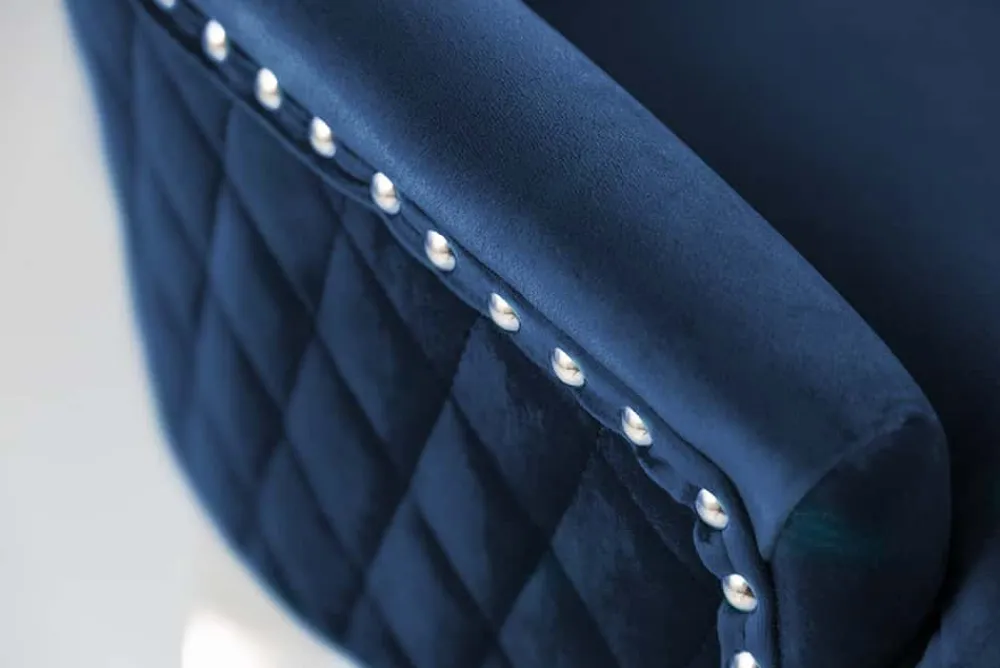 Riess-Ambiente Stühle|Samt Möbel > Barock Stuhl CASTLE DELUXE royalblau Samt Löwenkopf Chesterfield Design Esszimmerstuhl Nieten