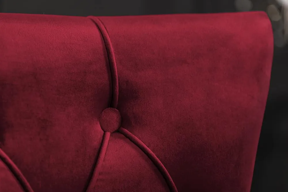 Riess-Ambiente Stühle|Samt Möbel > Barock Stuhl CASTLE DELUXE rot Samt Löwenkopf Chesterfield Design Esszimmerstuhl Nieten