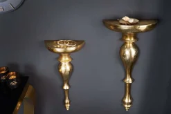 Riess-Ambiente Goldene Möbel|Wanddekoration > Barock Wandkonsole SCALA 80cm gold Metall Wandregal handmade Wanddekoration
