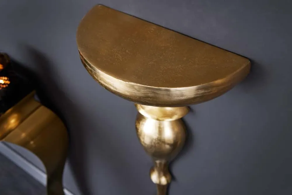 Riess-Ambiente Goldene Möbel|Wanddekoration > Barock Wandkonsole SCALA 80cm gold Metall Wandregal handmade Wanddekoration