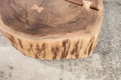 Riess-Ambiente Mehr...|Couchtische > Baumstamm Couchtisch GOA 60cm natur Akazie Massivholz rund mit Rollen Unikat