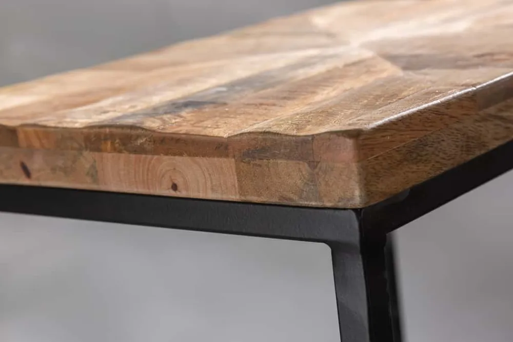Riess-Ambiente Beistelltische|Mehr... > Beistelltisch 3er Set INDUSTRIAL 65cm Mangoholz handmade Mosaik schwarzes Metallgestell massiv