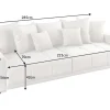 Riess-Ambiente Xxl Sofa|Samt Möbel > Big Sofa ELEGANCIA 285cm champagner beige Vogue Velours Samt inkl. Kissen Federkern
