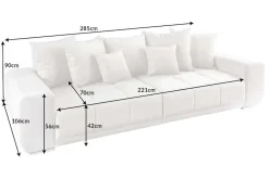 Riess-Ambiente Xxl Sofa|Samt Möbel > Big Sofa ELEGANCIA 285cm champagner beige Vogue Velours Samt inkl. Kissen Federkern