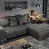Riess-Ambiente Xxl Sofa > Big Sofa ELEGANCIA 285cm grau Microfaser XXL Couch inkl. Kissen Federkern