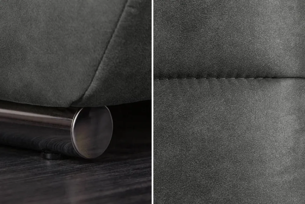 Riess-Ambiente Xxl Sofa > Big Sofa ELEGANCIA 285cm grau Microfaser XXL Couch inkl. Kissen Federkern