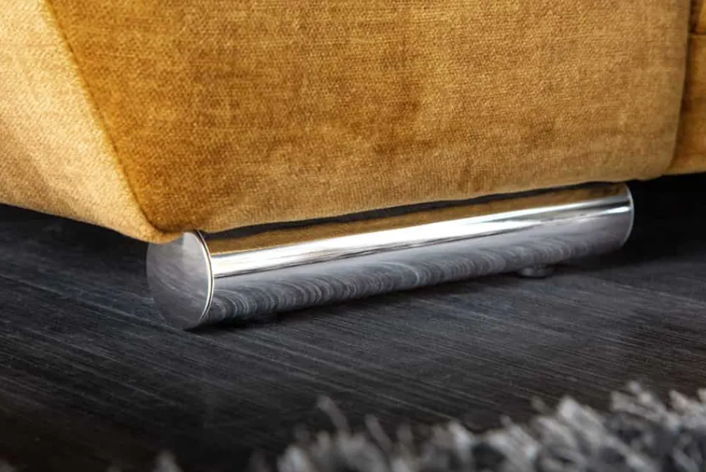 Riess-Ambiente Xxl Sofa|Samt Möbel > Big Sofa ELEGANCIA 285cm senfgelb Vogue Velours Samt XXL Couch inkl. Kissen Federkern