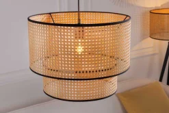 Riess-Ambiente Goldene Möbel|Hängelampen > Boho Hängelampe VIENNA 45cm natur schwarz Wiener Geflecht Leuchte