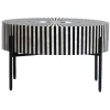 Riess-Ambiente Couchtische & Truhen > Bone Inlay Couchtisch HARMONY NATURE 65cm schwarz weiß Intarsien Kunsthandwerk