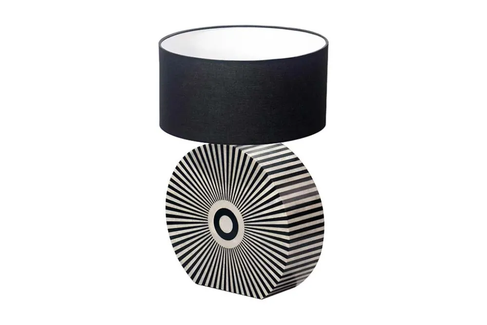 Riess-Ambiente Tischlampen > Bone Inlay Tischlampe HARMONY NATURE 65cm schwarz weiß Intarsien Kunsthandwerk