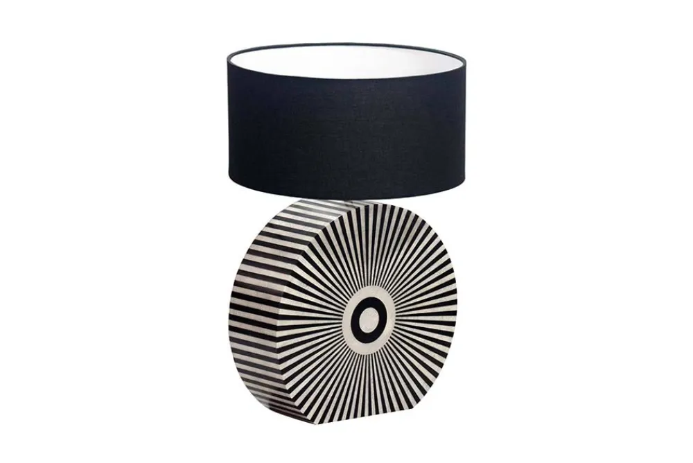 Riess-Ambiente Tischlampen > Bone Inlay Tischlampe HARMONY NATURE 65cm schwarz weiß Intarsien Kunsthandwerk