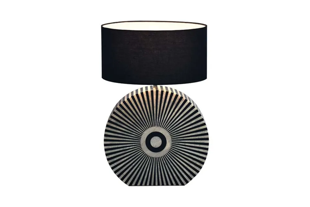 Riess-Ambiente Tischlampen > Bone Inlay Tischlampe HARMONY NATURE 65cm schwarz weiß Intarsien Kunsthandwerk