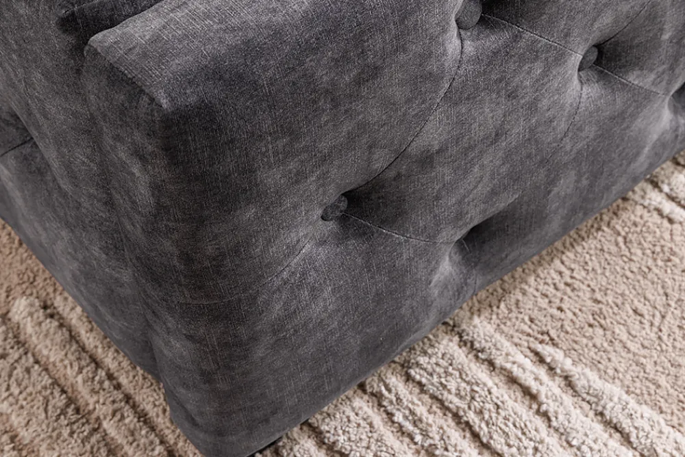 Riess-Ambiente Boxbetten|Samt Möbel > Boxbett PARIS 180x200cm grau Samt mit Stauraum und Lattenrost