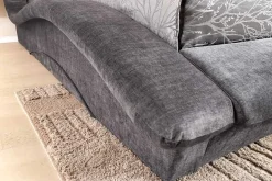 Riess-Ambiente Polsterbetten|Samt Möbel > Boxbett SWING 160x200cm grau Vogue Seiden Samtstoff inkl. Stauraum und Bettkasten
