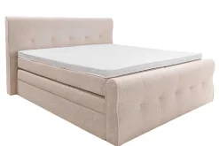 Riess-Ambiente Boxspringbetten > Boxspringbett SIGNUM 180x200cm beige Bouclé inkl. Stauraum Matratze Topper Matratze