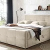 Riess-Ambiente Boxspringbetten > Boxspringbett TOULOUSE 180x200cm beige Microfaser inkl. Matratze Topper Stauraum