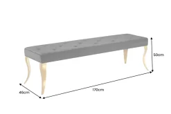 Riess-Ambiente Goldene Möbel|Sitzbänke > Chesterfield Bank MODERN BAROCK DELUXE 170cm schwarz Samt gold Edelstahl
