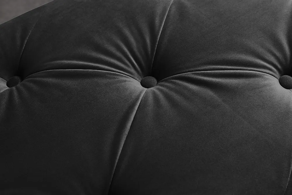 Riess-Ambiente Goldene Möbel|Sitzbänke > Chesterfield Bank MODERN BAROCK DELUXE 170cm schwarz Samt gold Edelstahl
