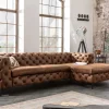 Riess-Ambiente Ecksofa > Chesterfield Ecksofa MODERN BAROCK 275cm antik braun Microfaser 3-Sitzer Federkern