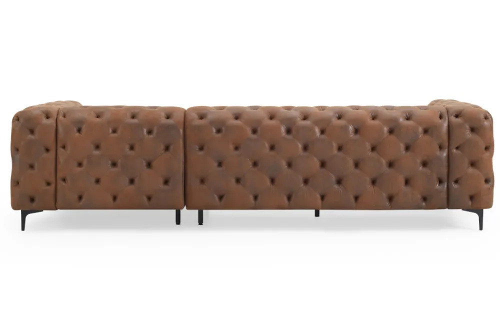 Riess-Ambiente Ecksofa > Chesterfield Ecksofa MODERN BAROCK 275cm antik braun Microfaser 3-Sitzer Federkern