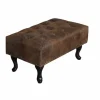 Riess-Ambiente Sitzhocker|Sessel > Chesterfield Fußhocker 80cm antik braun mit Knopfheftung und Nietenbesatz