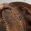 Riess-Ambiente Liegen > Chesterfield Récamière 170cm antik braun mit Knopfheftung und Nietenbesatz
