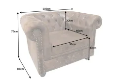 Riess-Ambiente Sessel > Chesterfield Sessel 110cm antik braun mit Knopfheftung und Federkern