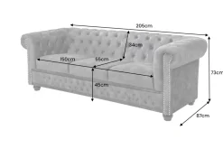 Riess-Ambiente Samt Möbel|3-Sitzer Sofa ><noscript><img width=