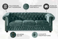 Riess-Ambiente Samt Möbel|3-Sitzer Sofa ><noscript><img width=