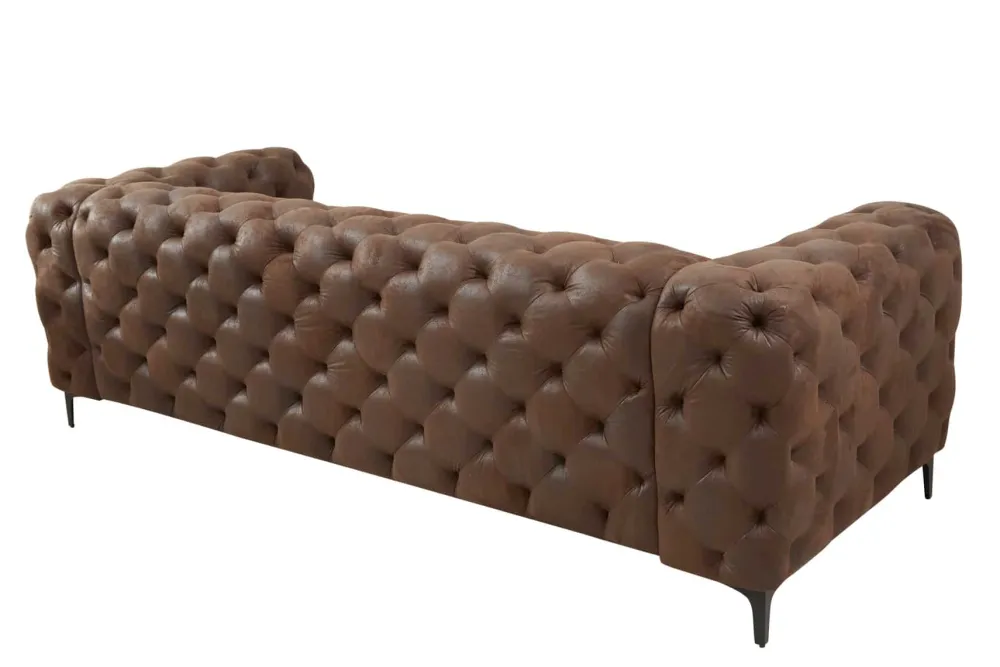 Riess-Ambiente Retro Möbel|3-Sitzer Sofa > Chesterfield 3-Sitzer Sofa MODERN BAROCK 235cm antik braun Microfaser Federkern
