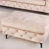 Riess-Ambiente Polsterhocker|Sitzhocker > Chesterfield Sitzhocker MODERN BAROCK 90cm champagner Samt Fußhocker