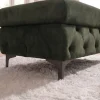 Riess-Ambiente Sitzhocker|Samt Möbel > Chesterfield Sitzhocker MODERN BAROCK 95cm grün Samt Fußhocker
