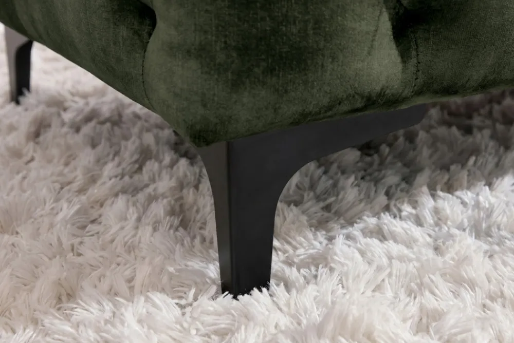 Riess-Ambiente Sitzhocker|Samt Möbel > Chesterfield Sitzhocker MODERN BAROCK 95cm grün Samt Fußhocker