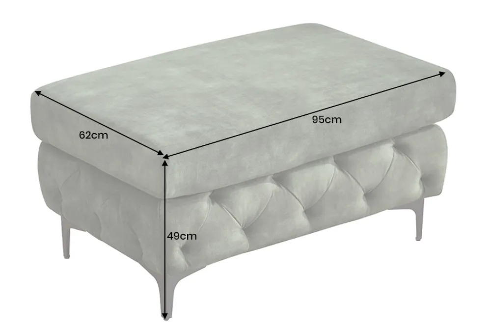 Riess-Ambiente Sitzhocker|Samt Möbel > Chesterfield Sitzhocker MODERN BAROCK 95cm grün Samt Fußhocker