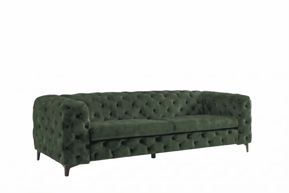 Riess-Ambiente Samt Möbel|3-Sitzer Sofa > Chesterfield Sofa MODERN BAROCK 235cm grün Samt 3-Sitzer Couch Federkern