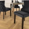 Riess-Ambiente Stühle|Samt Möbel > Chesterfield Stuhl CASTLE DELUXE schwarz Samt mit Löwenkopf Nieten
