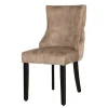 Riess-Ambiente Stühle|Samt Möbel > Chesterfield Stuhl CASTLE DELUXE beige Samt mit Löwenkopf Nieten